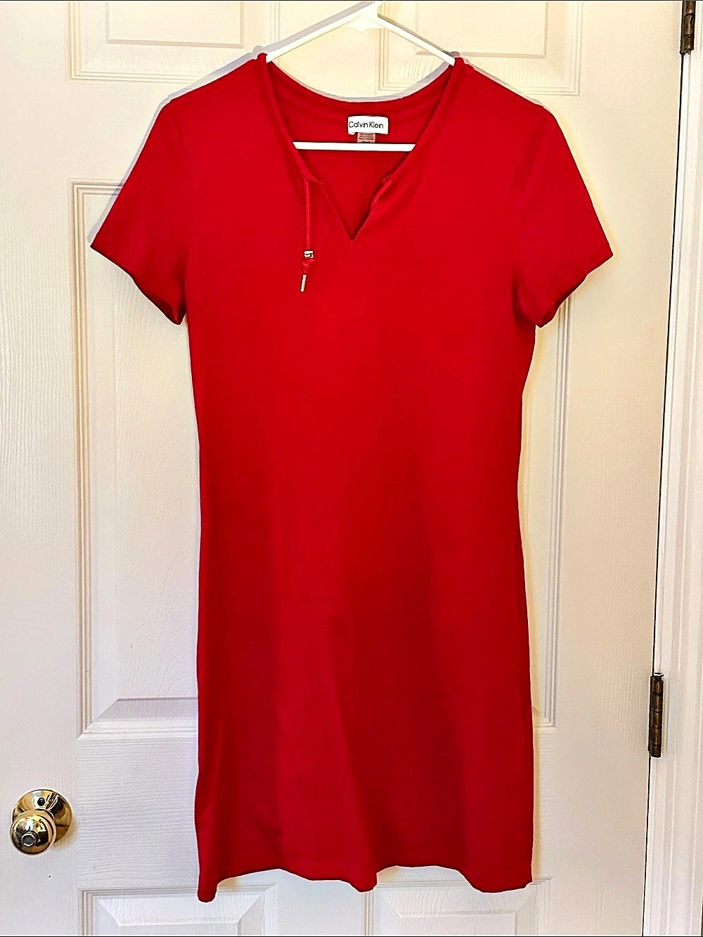 Calvin Klein Red Mini Dress tshirt dress Size Small Like New